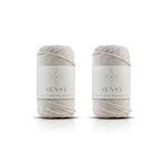 SENSY Premium 3 Büküm Pamuk Makrome Ipi 3mm Üç Büküm Taranan Makrome Halat Ip 500 (2X250 GRAM) Ekru