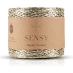 Sensy Premium 320 Metre Simli Metalik Ip Parlak Çanta, Rafya, Abiye, Supla Ipi Metalik Bükümlü Ip 250 Gram - Açık Sarı