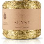 Sensy Premium 320 Metre Simli Metalik Ip Parlak Çanta, Rafya, Abiye, Supla Ipi Metalik Bükümlü Ip 250 Gram - Altın