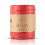 SENSY Premium 400 Metre Rafya Çanta İpi Raffia İp Kağıt İp Supla İpi 250 Gram (Kırmızı)