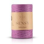 SENSY Premium 400 Metre Rafya Çanta İpi Raffia İp Kağıt İp Supla İpi 250 Gram (Mor)