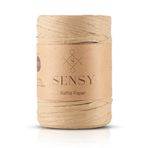 SENSY Premium 400 Metre Rafya Çanta İpi Raffia İp Kağıt İp Supla İpi 250 Gram (Natürel)
