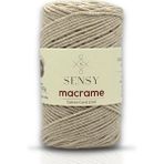 Sensy Premium Koton Pamuk Makrome İpi 2mm Cotton Zincir Makrome Çanta İpi Supla İpi Koton İp - Sütlü Kahve