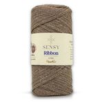 SENSY Premium Simli Ribbon Polyester İp 200 gr Makrome İpi Supla İpliği Ve Çanta İpi Simli Vizon
