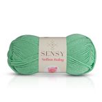 Sensy Premium Softee Baby El Örgü Ipi Elit Baby Hırka Kazak Ip Atkı Patik Bebek Battaniye Ipi (Açık Yeşil)