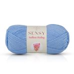 Sensy Premium Softee Baby El Örgü Ipi Elit Baby Hırka Kazak Ip Atkı Patik Bebek Battaniye Ipi (Bebe Mavisi)