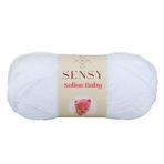 Sensy Premium Softee Baby El Örgü Ipi Elit Baby Hırka Kazak Ip Atkı Patik Bebek Battaniye Ipi (Beyaz)