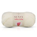 Sensy Premium Softee Baby El Örgü Ipi Elit Baby Hırka Kazak Ip Atkı Patik Bebek Battaniye Ipi (Ekru)