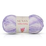 Sensy Premium Softee Baby El Örgü Ipi Elit Baby Hırka Kazak Ip Atkı Patik Bebek Battaniye Ipi (Mor Batik)