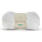 Sensy Premium Touch El Örgü Ipi Hırka Kazak Ipi Kürk Görünümlü Ip Atkı Bere Peluş Oyuncak Ipi Beyaz
