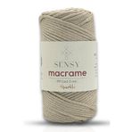 SENSY Simli Polyester Makrome İpi 3 mm 250 Gr Sütlü Kahve Supla Ip ve Çanta İpliği