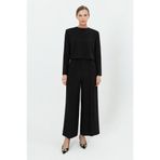 Sentez 5386-1 BELİ YARIM LASTİKLİ YANDAN FERMUARLI ZARA MODEL BOL PAÇA PANTOLON #12-25#