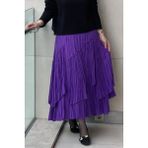 Sentez 5475 Viola Parçalı Kırıştırma Etek - Mürdüm - L - XL
