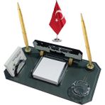 Sentez Masa Üstü İsimlik Bloknot Ofis Masa Isimliği Masa Bayrağı Hediyeli - Altın