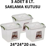 Şenyayla Elıte Derın Saklama Kutusu 8 Lt.3 Adet
