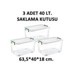 Şenyayla Maksi Tekerli Saklama Kabı 40 L 3 Adet