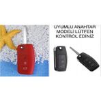 Şenyıldız Aksesuar Ford Fiesta Focus B-Max Kuga Uyumlu Silikon Anahtar Koruma Kılıfı - Kırmızı