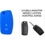 Şenyıldız Aksesuar Ford Fiesta Focus B-Max Kuga Uyumlu Silikon Anahtar Koruma Kılıfı - Mavi