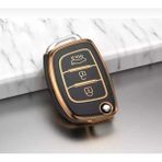 Şenyıldız Aksesuar Hyundai Bayon I10 I20 IX35 Elantra Tucson Anahtar Kılıfı - Siyah - Gold