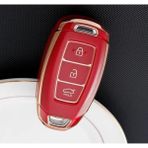 Şenyıldız Aksesuar Hyundai I30 İX25 İX35 Kona Elantra Accent Santa Fe Anahtar Koruma Kılıfı 3 Tuşlu - Kırmızı