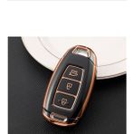 Şenyıldız Aksesuar Hyundai I30 İX25 İX35 Kona Elantra Accent Santa Fe Anahtar Koruma Kılıfı 3 Tuşlu - Siyah