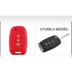 Şenyıldız Aksesuar Kia Rio Ceed Cerato Sportage Silikon Anahtar Koruma Kılıfı - Kırmızı