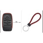 Şenyıldız Aksesuar Kia Rio Ceed Soul Sportage Sorento Carens Picanto Lüks Anahtar Koruma Kılıfı Sustasız 3 Tuşlu - Siyah - Kırmızı