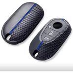 Şenyıldız Aksesuar Mercedes Benz C S Sınıf W206 W223 S350 C260 C300 S400 S450 S500 Silikon Anahtar Koruma Kılıfı - SİYAH/MAVİ