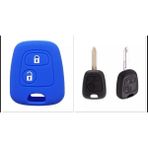 Şenyıldız Aksesuar Peugeot 206 207 Citröen C2 C4 Uyumlu 2 Tuşlu Silikon Anahtar Koruma Kılıfı - Mavi