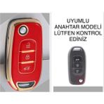 Şenyıldız Aksesuar Renault Clio 5 Megane 4 Kaleos Captur Kadjar Anahtar Koruma Kılıfı - Kırmızı