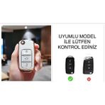 Şenyıldız Aksesuar Vw Tiguan Jetta Golf 5 Golf 6 Scirocco Polo Caddy Lüks Anahtar Koruma Kılıfı - Beyaz
