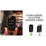 Şenyıldız Aksesuar Vw Tiguan Jetta Golf 5 Golf 6 Scirocco Polo Caddy Lüks Anahtar Koruma Kılıfı - Siyah