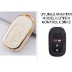 Şenyıldız Aksesuar Yeni Honda Civic Accord Hr-V Crv Sustasız Anahtar Koruma Kılıfı - Beyaz