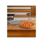 Senz Paslanmaz Çelik Pizza Tepsisi,delikli Lahmacun ve Pizza Tavası,fırın Tepisisi 3'lü Set 28,32,36 cm