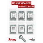 Şenzen Bağlantı Elemanları M3 Yıldız Silindir Başlı (YSB) Vida Seti - 10-30 mm Arası Boylar (6 Farklı Ölçü) 600 Parça