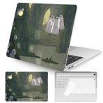 Seorsok MacBook Air 13 İnç Kılıf 2020 2019 2018 Yayın A1932 A2179 M1 A2337&Touch ID ile uyumlu, Pürüzsüz Plastik Sert Kılıf ve Şeffaf Klavye Kapağı, Sevimli Hayalet ve Orman
