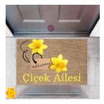 Sepet Budur P-2462 Dekoratif Dijital Baskı Welcome Kapı Önü Paspası