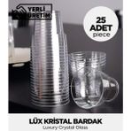 Sepet Doldur Lüx Kristal Bardak 25 Adet Şık Tasarımlı Tek Kullanımlık Plastik Bardaklar