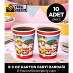 Sepet Doldur Paw Patrol Rubble Temalı Karton Bardak - Doğum Günü Parti Malzemeleri (10 Adet)