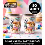 Sepet Doldur Paw Patrol Skye ve Everest Temalı 8-9 Oz Karton Parti Bardağı - Doğum Günü Malzemeleri (50 Adet)