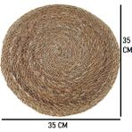 Sepet Home Amerikan Servis Hasır Supla Örme Bambu 6'lı Takım - 35 x 35 cm - Kahverengi