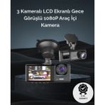 Sepetim 1. 3 Kameralı Full Hd Araç Kamerası – Ön, Iç ve Arka Görüş ile %100 Kapsama - Renkli