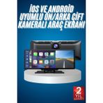 Sepetim 4K Ultra Araç Içi Ön ve Arka Kameralı Ekran Hd 2 Kameralı Torpido Üstü Araç Multimedya - Renkli
