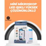 Sepetim Portatif El Mikroskop – LED Işıklı, Aynı Anda Net Odaklama - Renkli