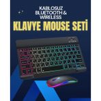 Sepetim Şık ve Sessiz Tasarımlı Işıklı Klavye Mouse Seti – Şarjlı, Wireless - Renkli