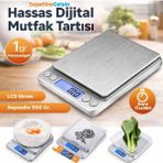 Sepetine Gelsin Sepetinegelsin Dijital Hassas Terazi 500 Gr/0.1 Gr. Tartı I-500 Gri - Gümüş
