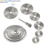 Sepetinegelsin Metal 6 Parça Mini Matkap Ucu Ahşap Kesme Yuvarlak Çelik Bıçak Disk Testere Seti Kiti - Gümüş