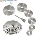 Sepetinegelsin Metal 6 Parça Mini Matkap Ucu Ahşap Kesme Yuvarlak Çelik Bıçak Disk Testere Seti Kiti