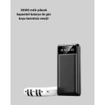 Sepetink 20.000MAH Pd Powerbank LED Işık LCD Ekran Dahili Kablo Çoklu Giriş - Siyah