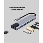 Sepetink Alüminyum Kasalı MacBook Usb-C Hub – 4K Hdmı, USB 3.0, Sd/tf Kart Girişi, Pd Şarj Desteği